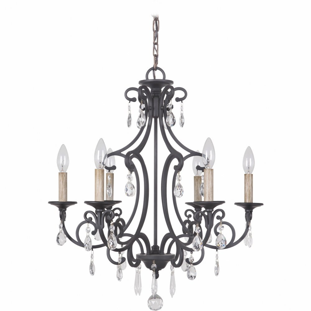 38926-MBK-Craftmade Lighting-Bentley - Six Light Chandelier     -Traditional Installation
