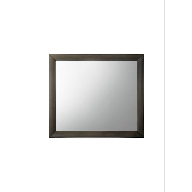 39" X 35" Gray Oak Rubber Wood Mirror