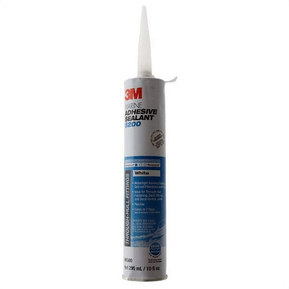3M Marine Adhesive Sealant 5200,, White, 295 mL, 1 Cartridge, Watertight Bonging/Sealing of Gelcoat