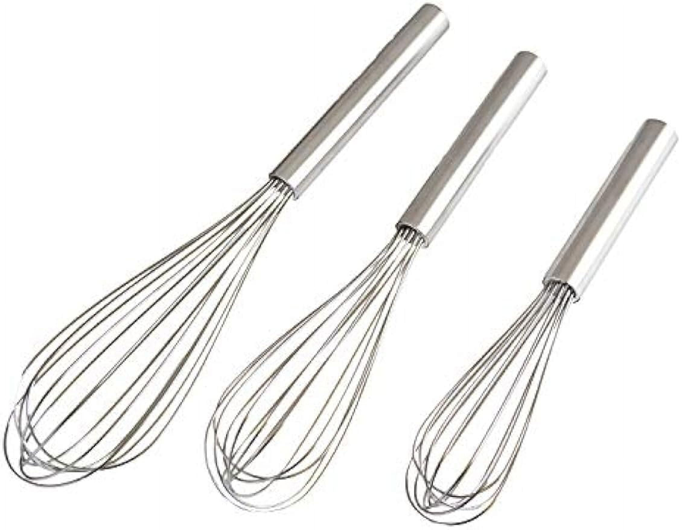 3Pcs Stainless Steel Whisks 8"+10"+12" Kitchen Whisk Set Kitchen Utensils Wire Whisk Balloon Whisk Set for Blending Whisking Beating and Stirring