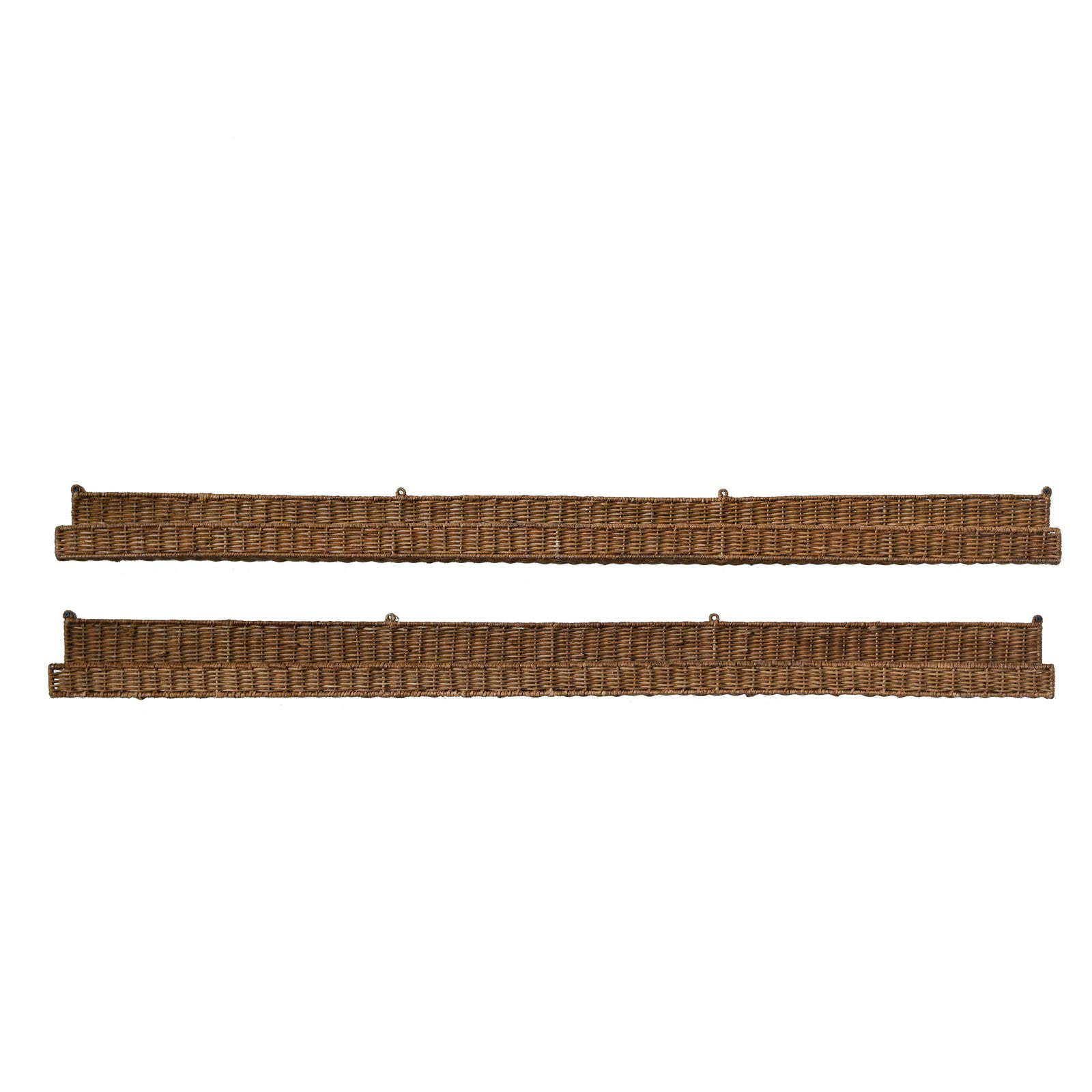 Storied Home Handwoven Rattan Wall Shelf