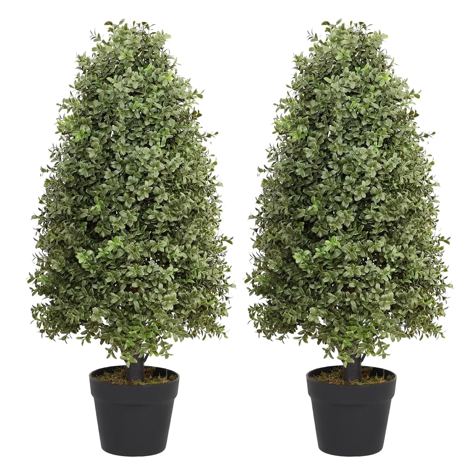 3ft Artificial Topiary Trees Set of 2, Faux Boxwood Tree for Outdoor Decor, Topiaries Plants Artificial Outdoors for Front Door Patio Garden C38