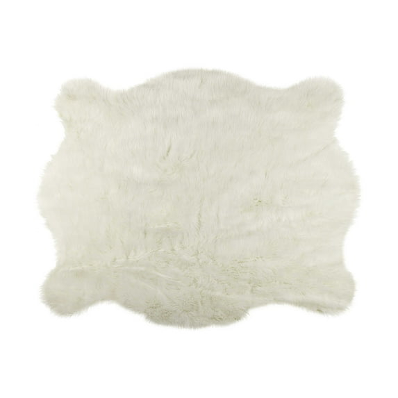 4.25" x 5" Polar Bear Faux Hide Area Rug