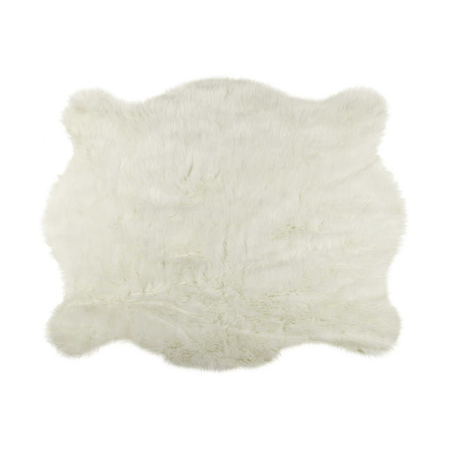 4.25" x 5" Polar Bear Faux Hide Area Rug