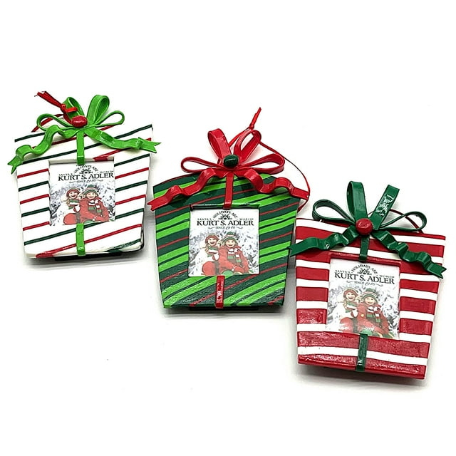 4.4" CLAYDOUGH GIFT BOX PHOTO FRAME Ornament 3/ASSTD.
