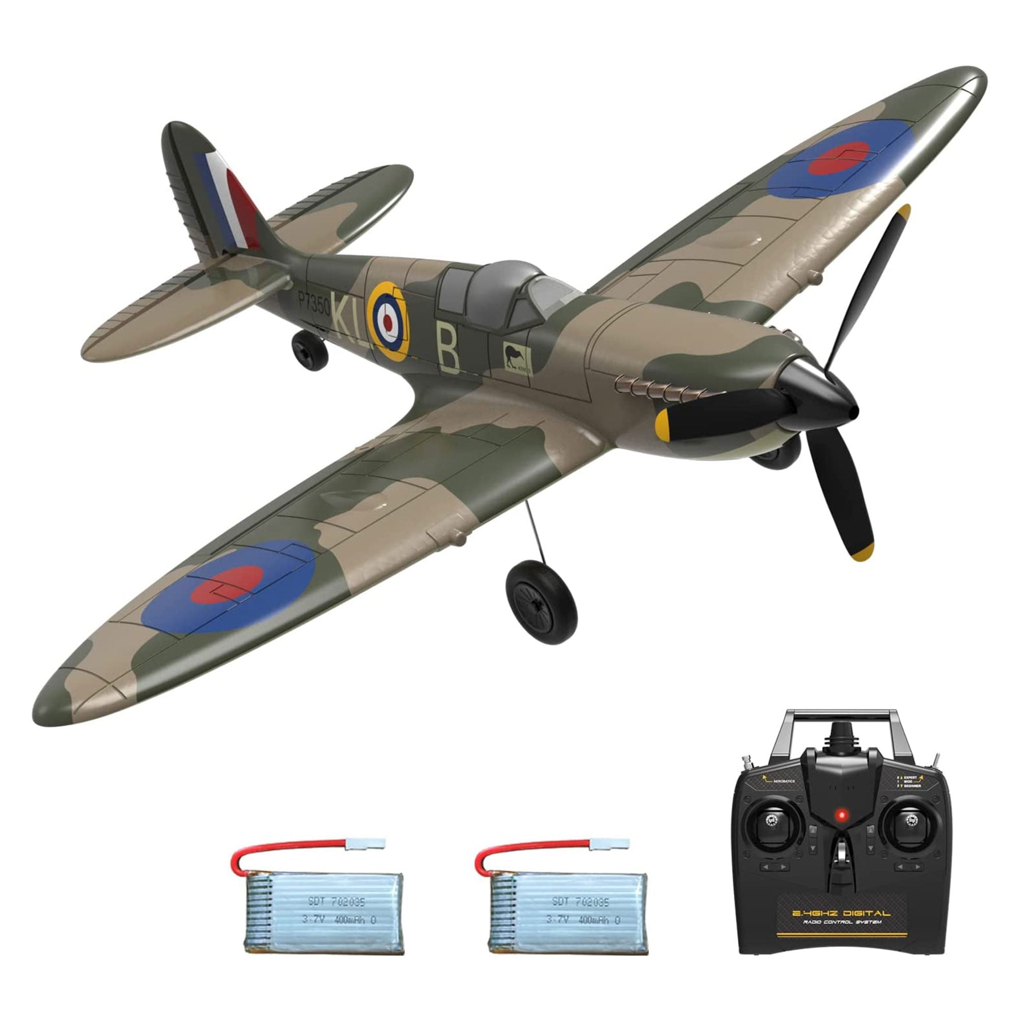 Open Box 4-CH Spitfire One Key Remote Control Airplane with Xpilot Stabilizer