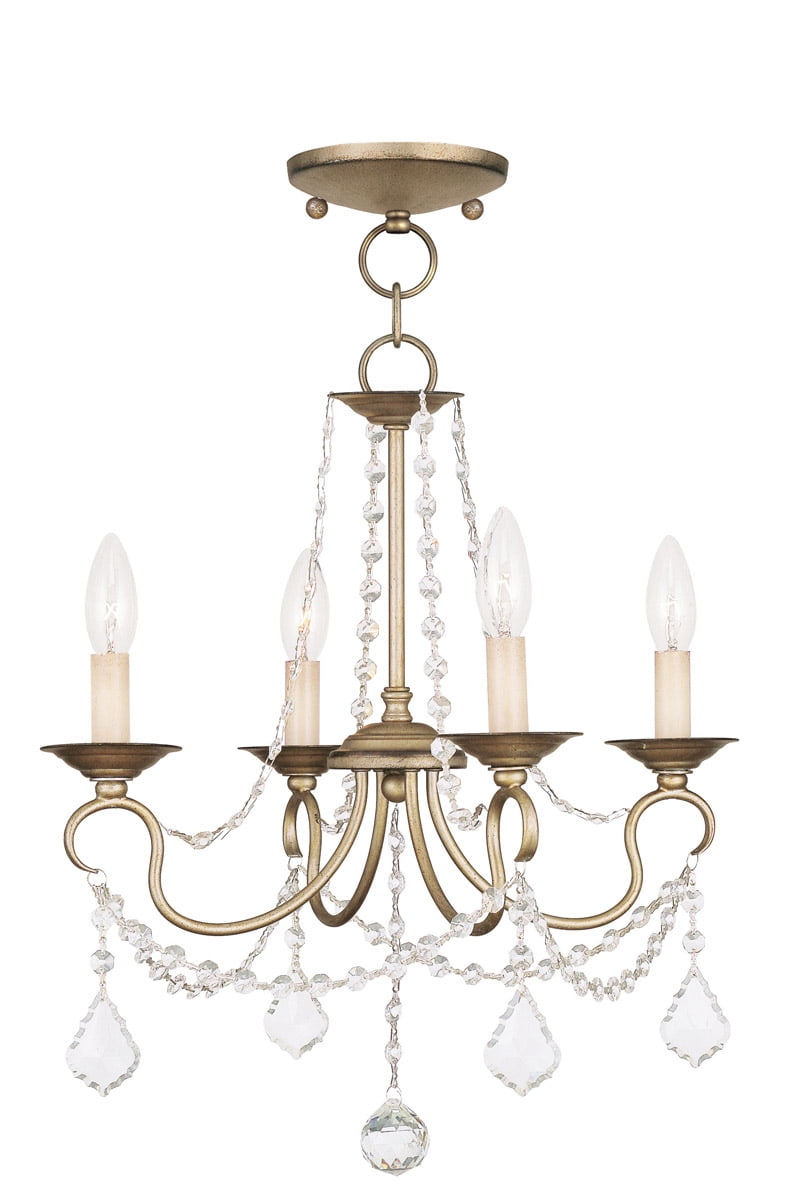 Livex Lighting Pennington 4 - Light Chandelier in  Antique Silver Leaf