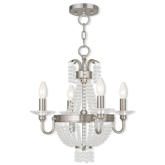 Livex Lighting Valentina 4 - Light Chandelier in  Brushed Nickel
