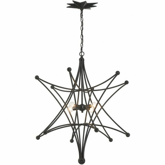Crystorama Lighting Astro 4 - Light Chandelier in  Black