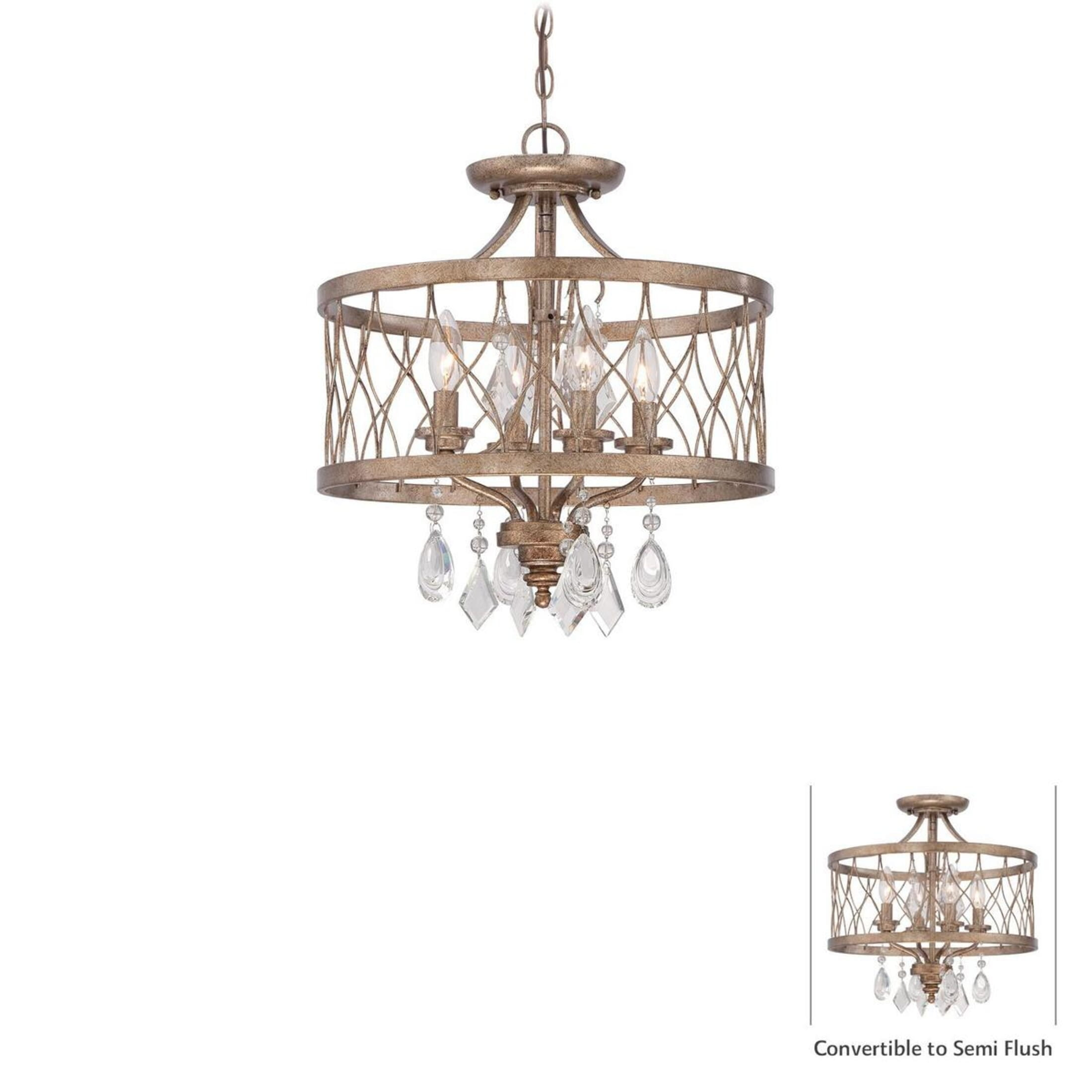 4 Light Convertible Semi-Flush Mount In Traditional Style 18.5 Inches Tall By 16 Inches Wide Minka Lavery 4403-581