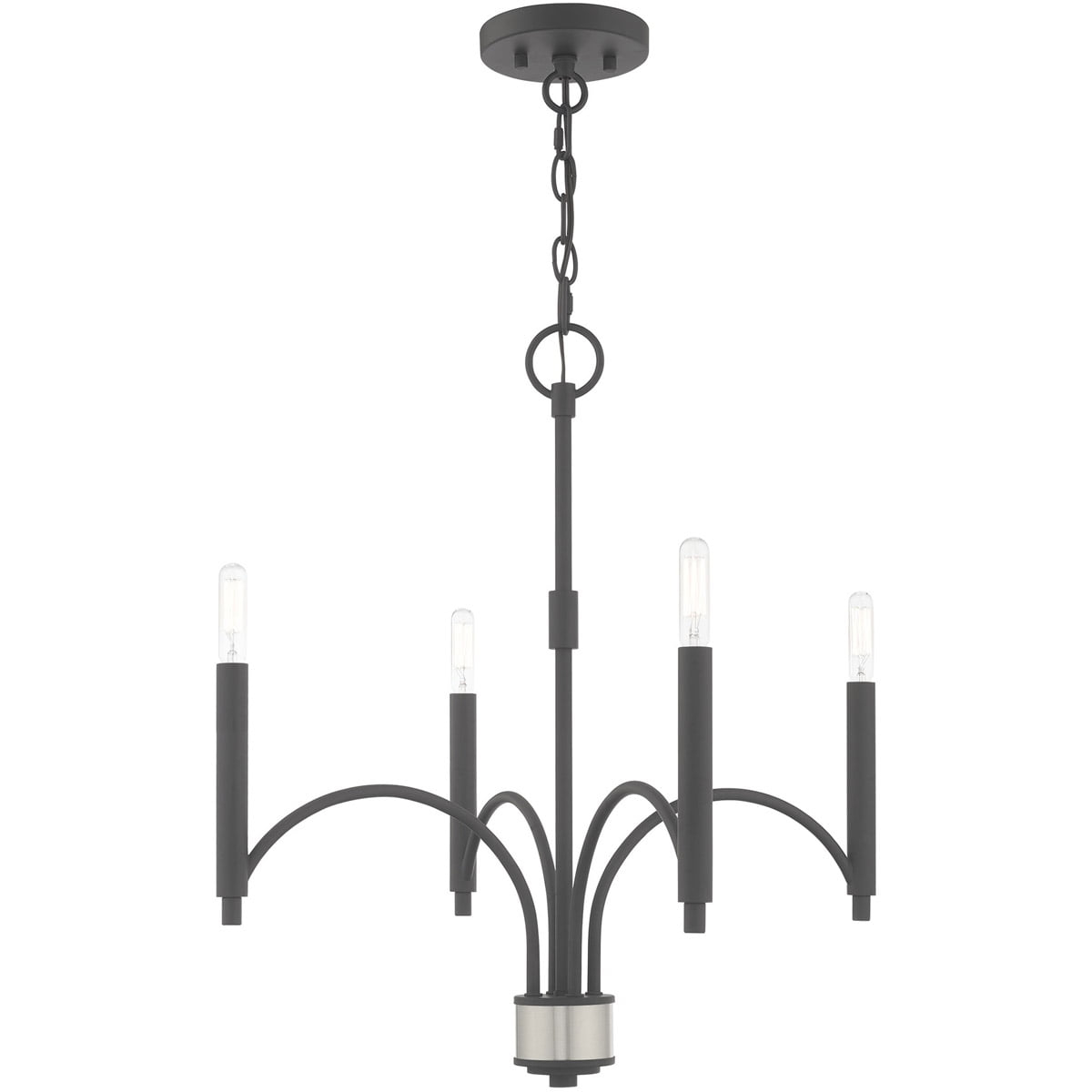 Livex Lighting Wisteria 4 - Light Chandelier in  Scandinavian Gray