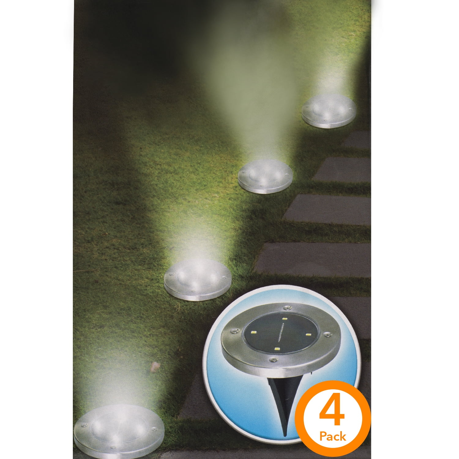 4 Pack Solar Outdoor Light - Wireless Patio Garden Landscape Lamp