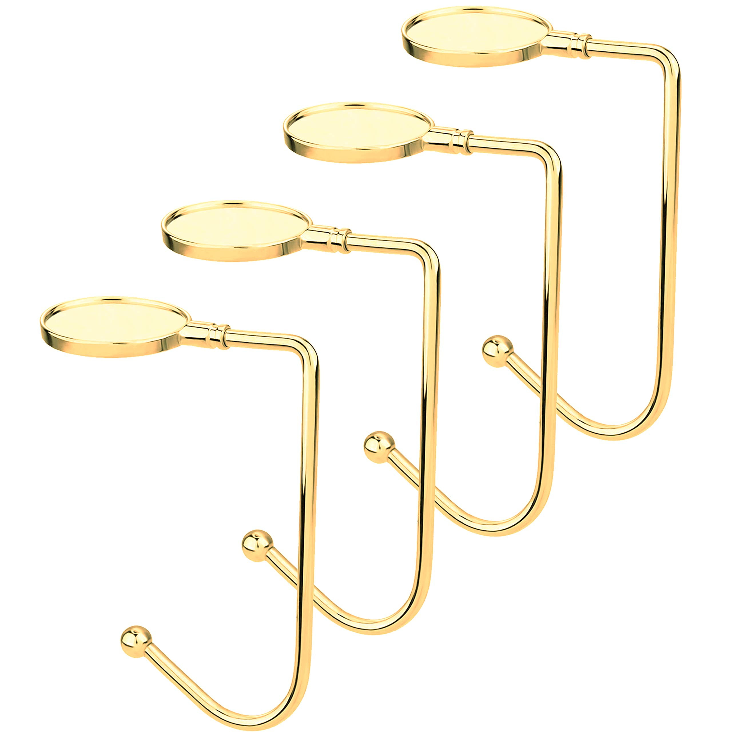 4 Pcs Christmas Stocking Holders for Mantel Hooks Hanger Grip Non-Slip Safety Fireplace Hang Hook for Xmas Christmas Valentine Holiday Party Decoration (Gold)