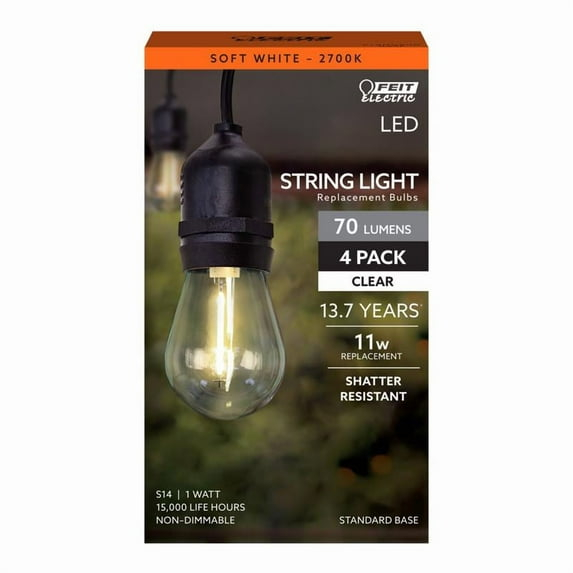 Feit Electric 3018034 11W S14 E26 Medium Filament Equivalence LED Bulb, Soft White - Pack of 4
