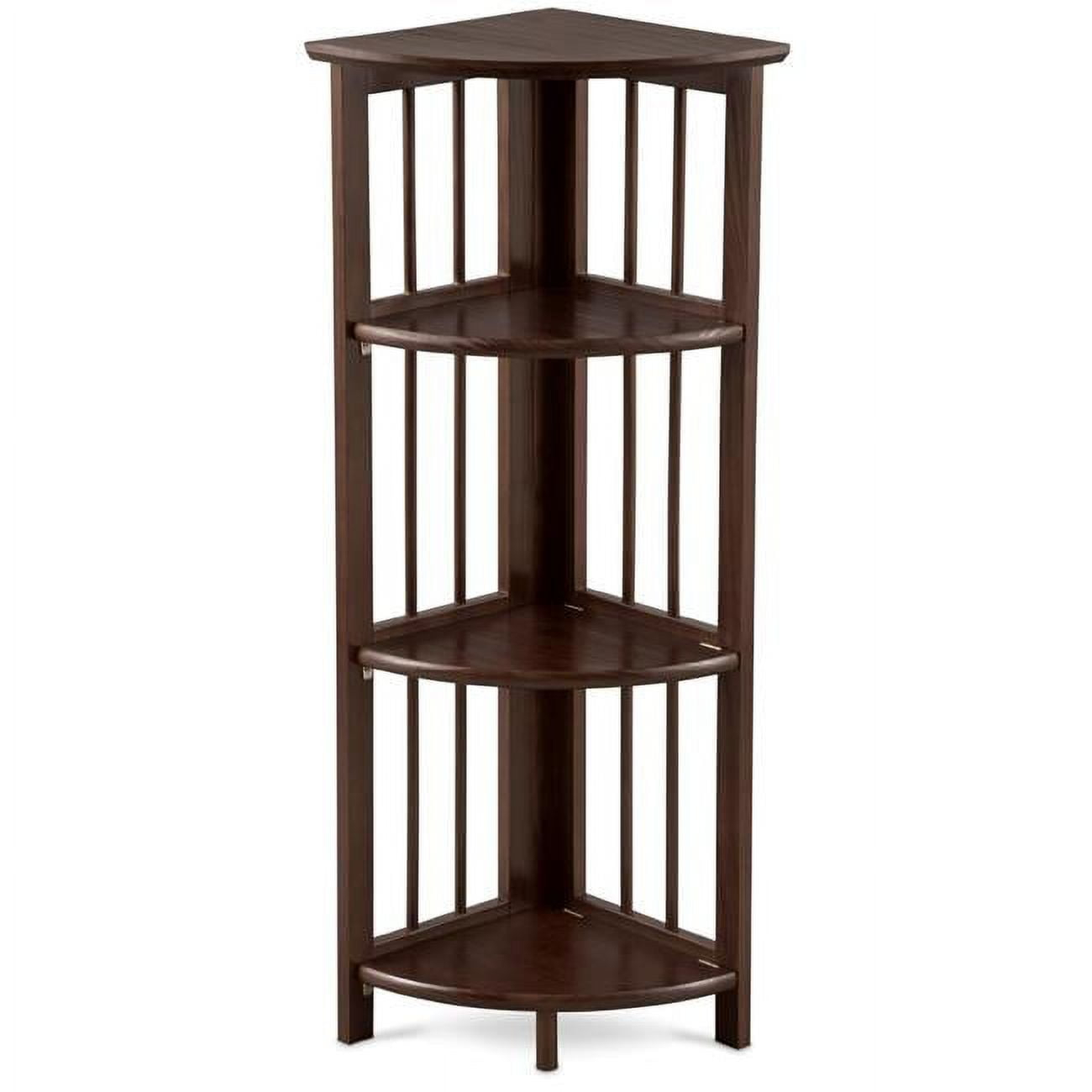Betterbeds 4-Shelf Corner Folding Bookcase Folding, Wood/Multicolor, 10.25 lbs