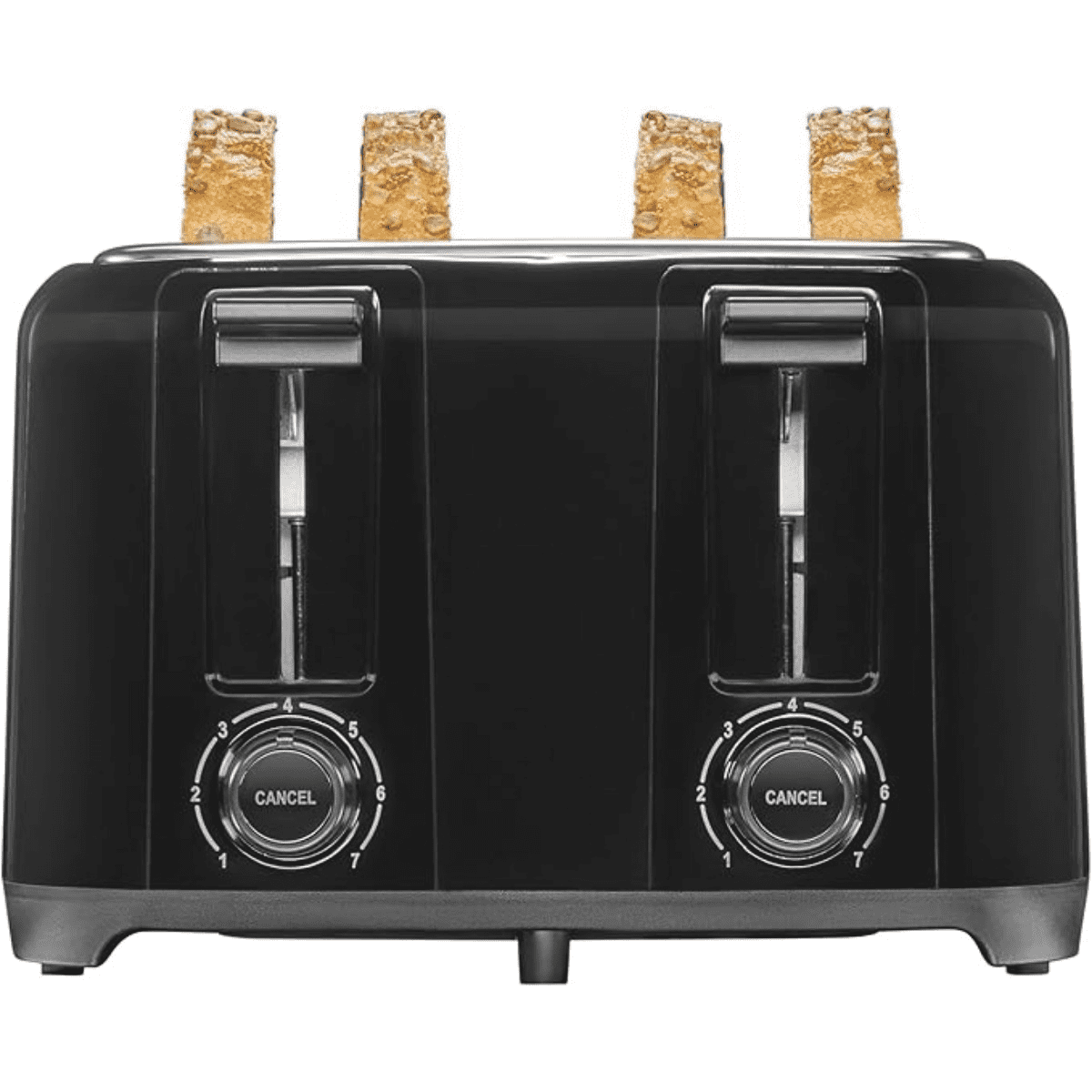 4 Slice Toaster with Extra Wide Slots for Bagels, Cool-Touch Walls, Shade Selector, Toast Boost, Auto Shut-off and Cancel Button, Black (24215PS)
