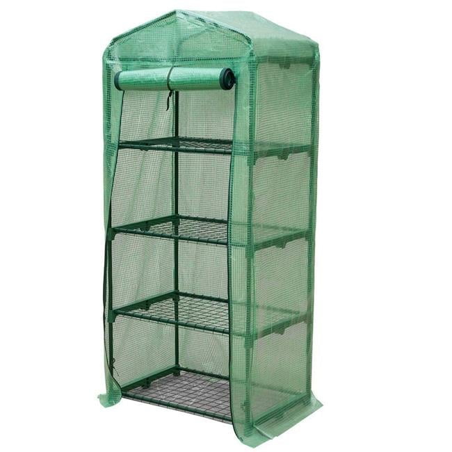 Genesis Green 4 Tier Portable Rolling Greenhouse with Reinforced PE Cover