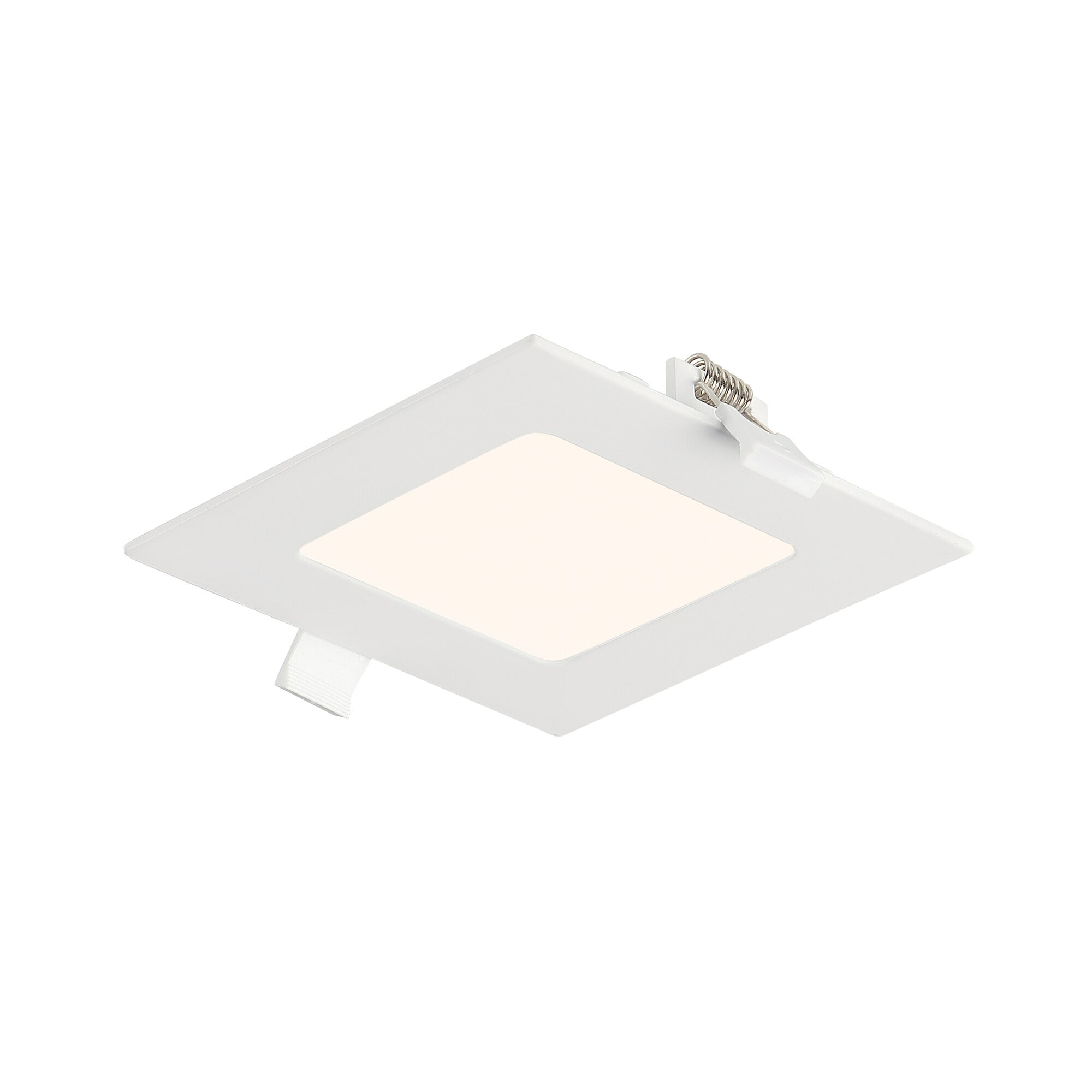 4 in Square 550 Lumens Selectable CCT Integrated LED Canless Slim Panel Light, EV457SWK50WH