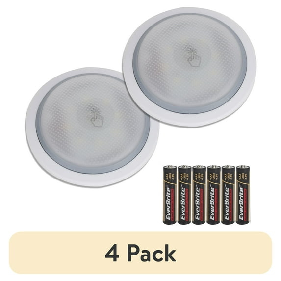 Great Value Dimmable LED 50 Lumens 2-Pack Touch Puck Lights