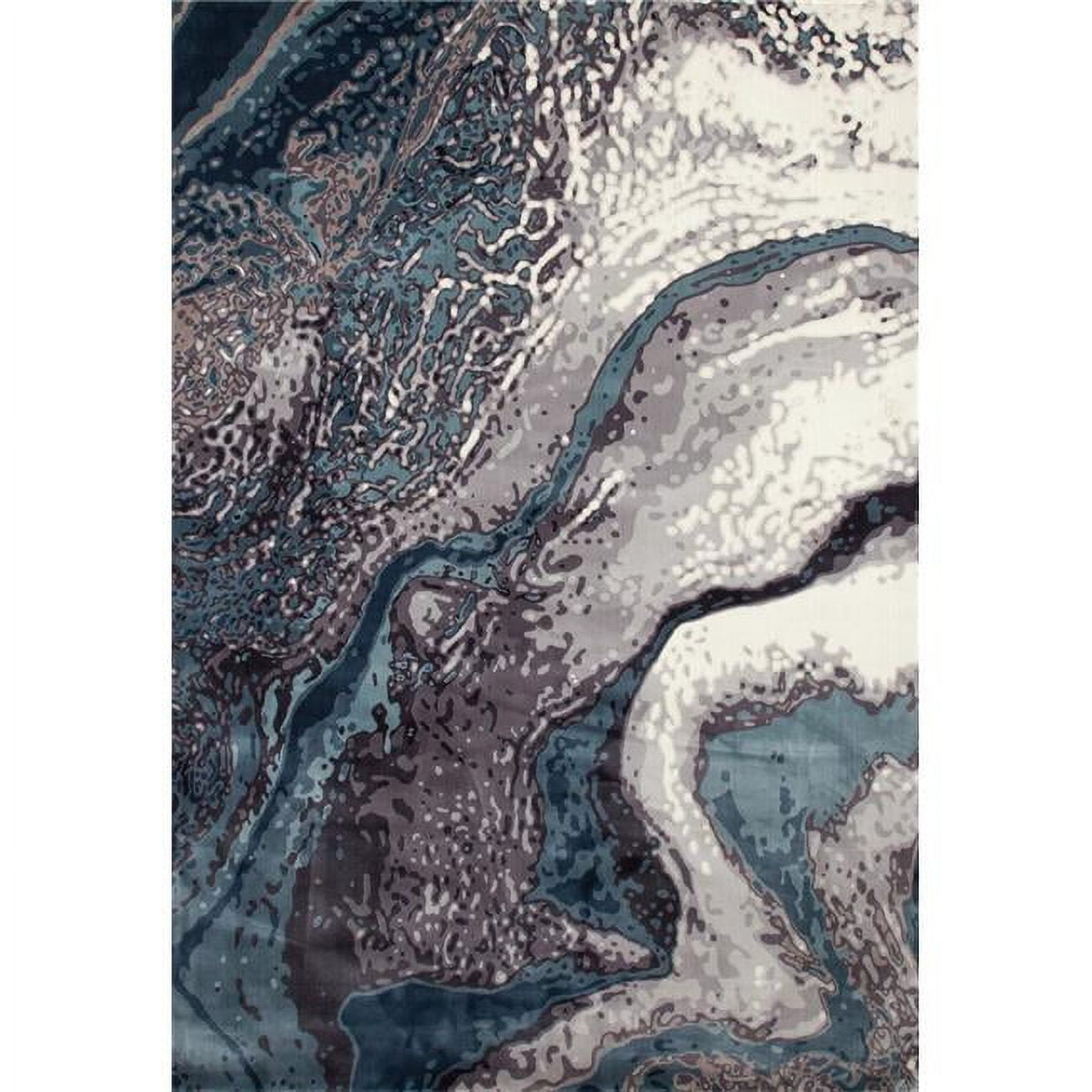 4 x 6 ft. Titanium Collection Geode Woven Area Rug, Aqua