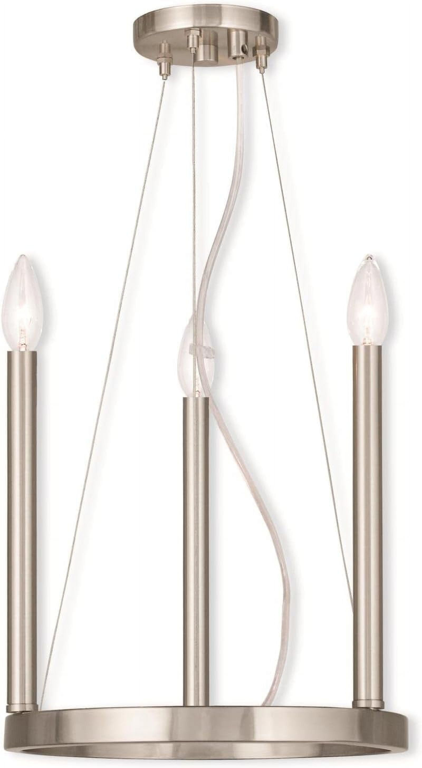 Livex Lighting Alpine 3 - Light Chandelier in  Brushed Nickel