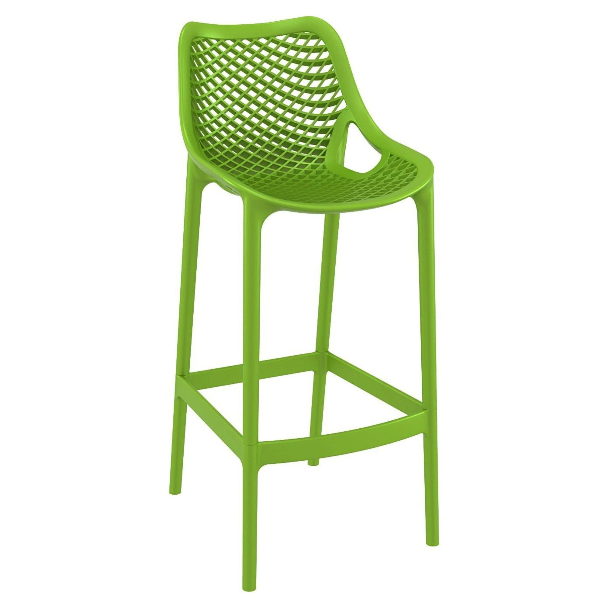 41.25" Green Solid Outdoor Patio Bar Stool