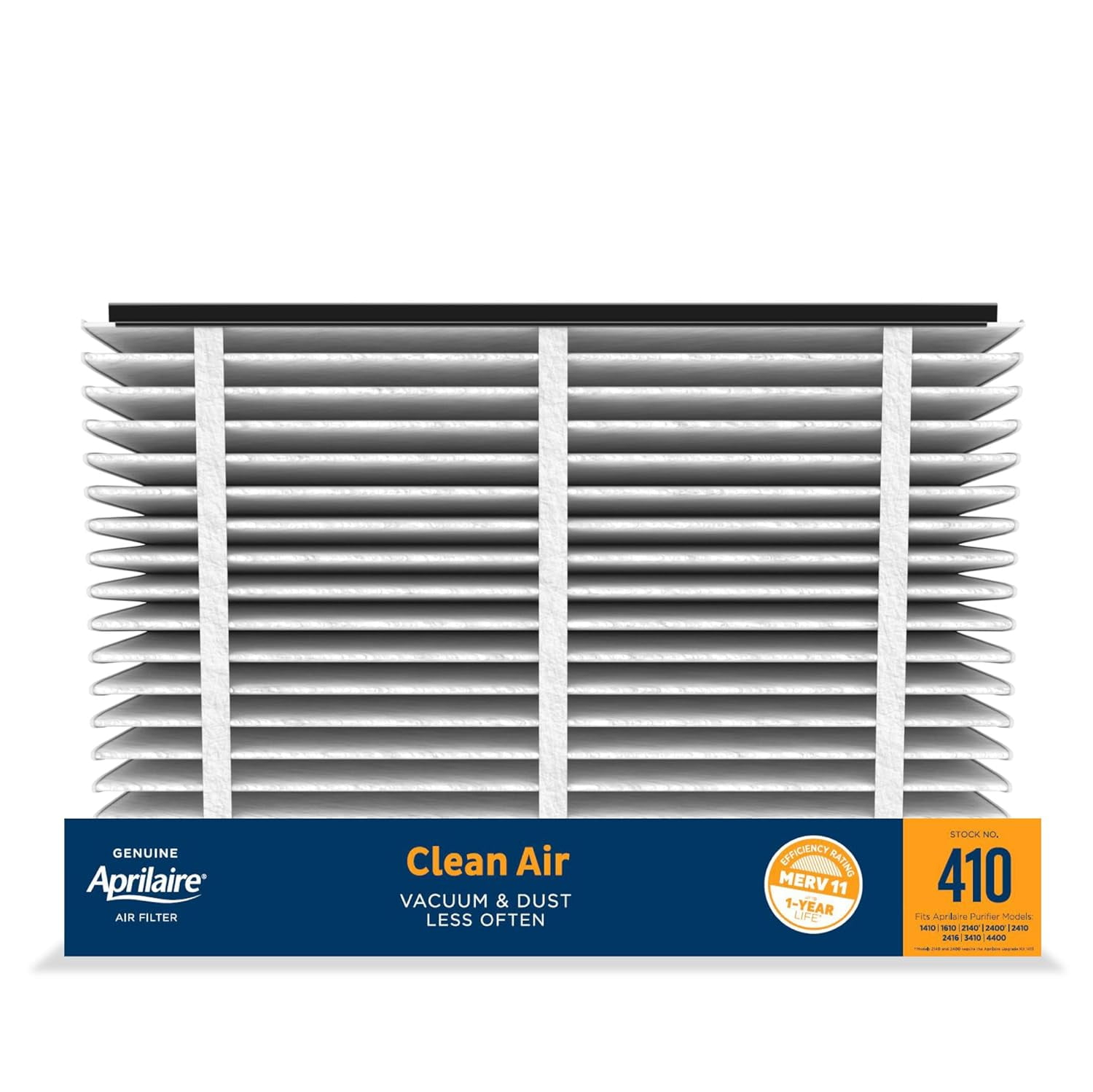 410 Replacement Filter for AprilAire Whole House Air Purifiers - MERV 11, Clean Air & Dust, 16x25x4 Air Filter (Pack of 1)