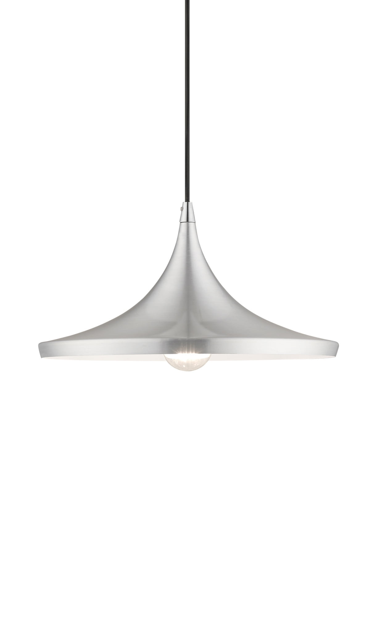 Livex Lighting Metal Shade 1 - Light Chandelier in  Brushed Aluminum