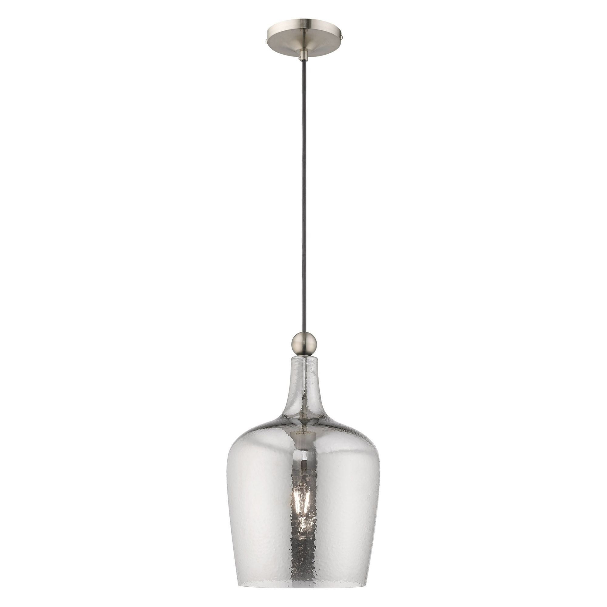 Livex Lighting Art Glass 1 - Light Pendant in  Brushed Nickel