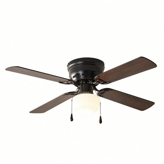 Mainstays 42 inch Hugger Indoor Ceiling Fan with Light Kit, Black, 4 Blades, Reverse Airflow