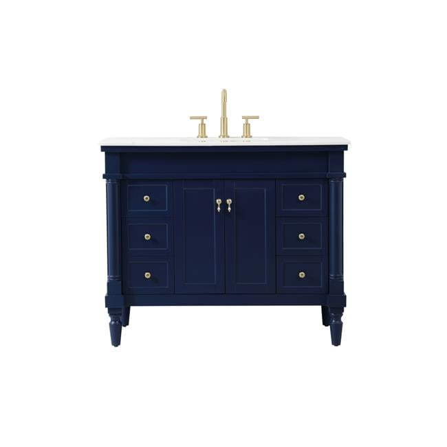 42 inch single bathroom vanity in blue