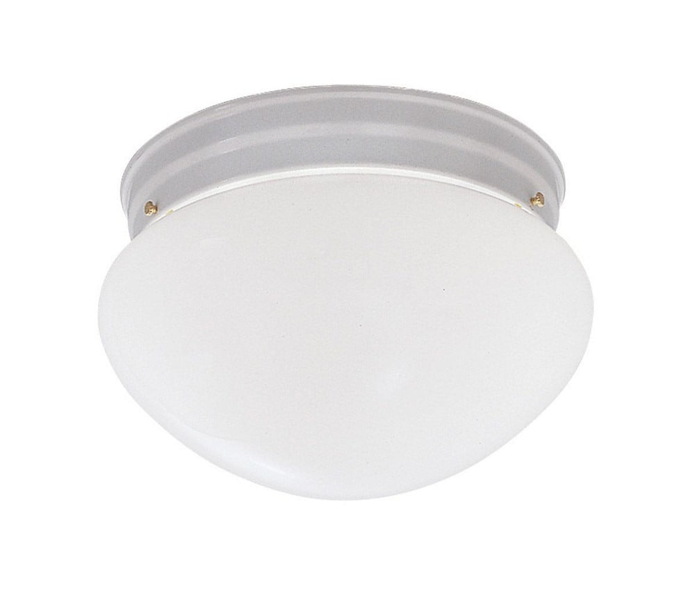 4732-WH-Designers Fountain-2 Light Flush Mount With Satin Etched Glass Globe
