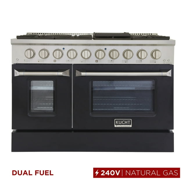 48 in. 6.7 cu. ft. Dual Fuel Range for Natural Gas in Black