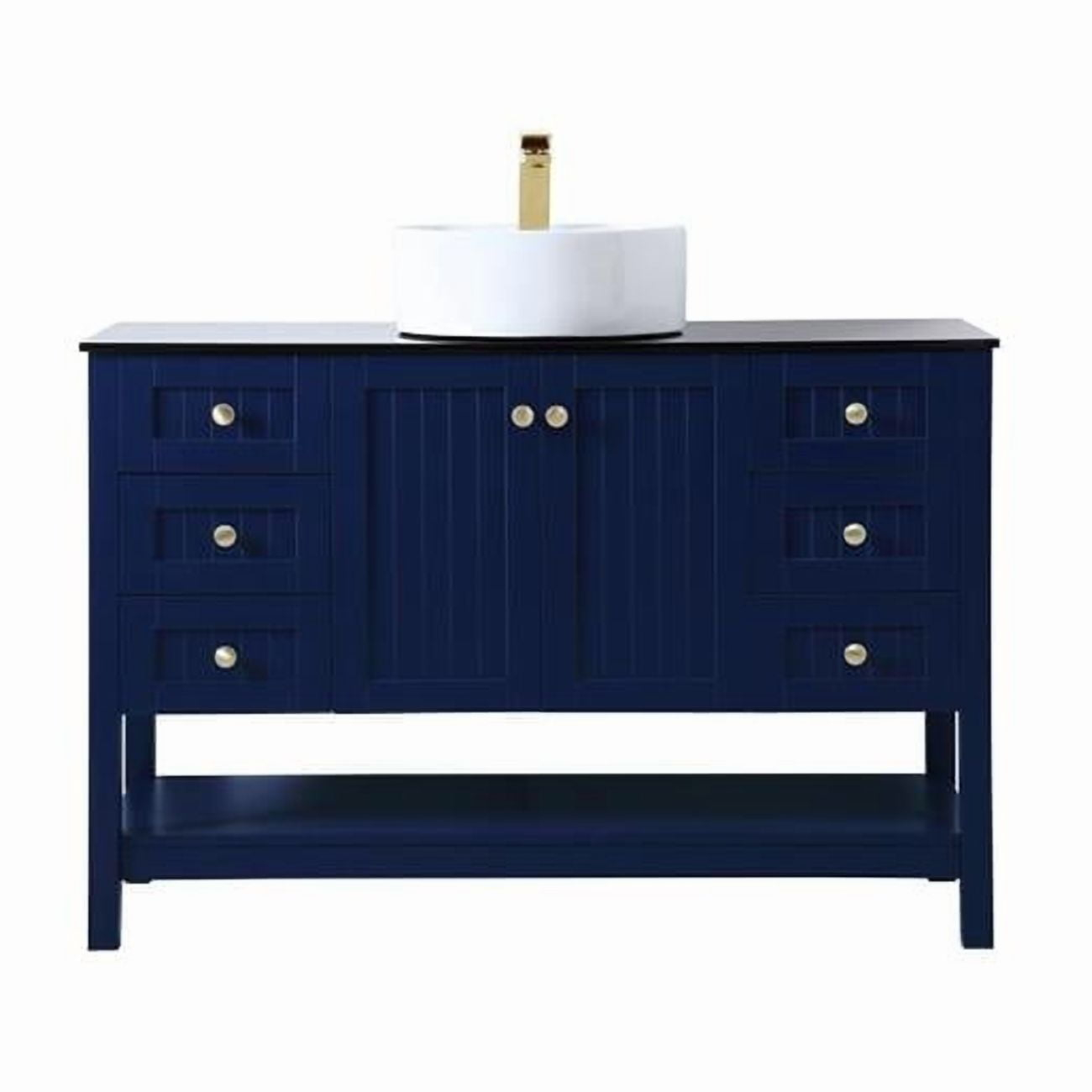 Decor Tocador de Baño con Fregadero de Madera y Acero MDF de 48" Elegante Ralph en Azul
