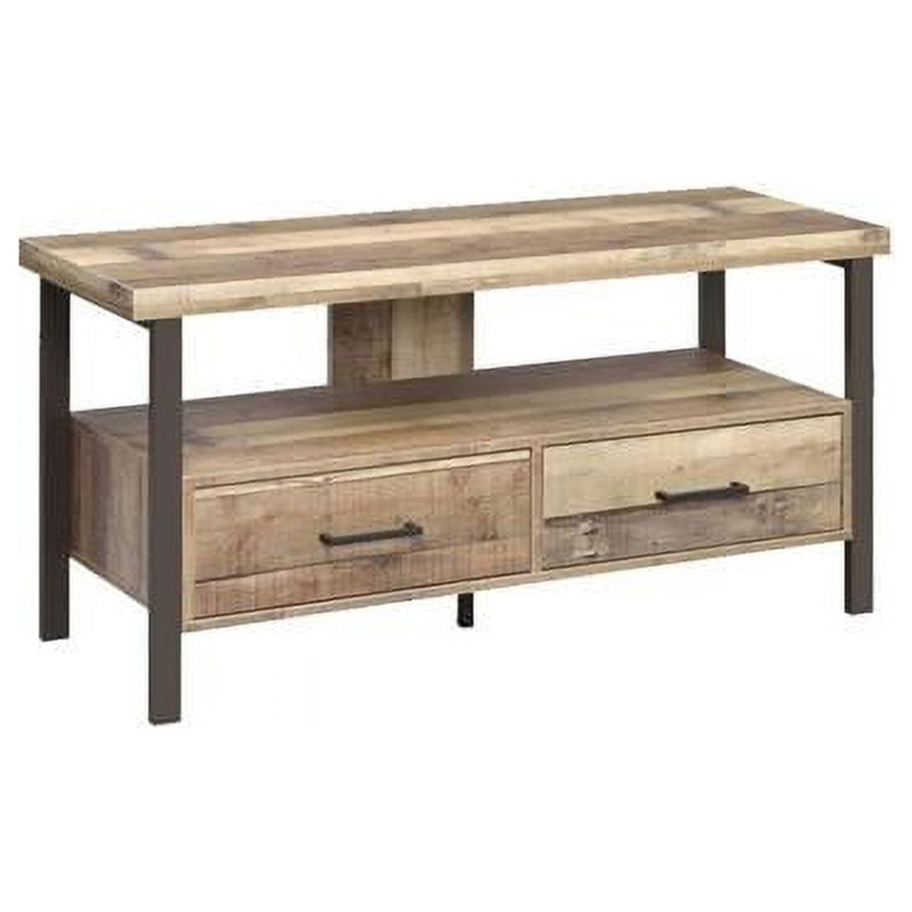48 in. Wooden TV Console with 2 Storage Drawers & Open Shelf, Brown - 23.5 x 47.25 x 15.5 in.