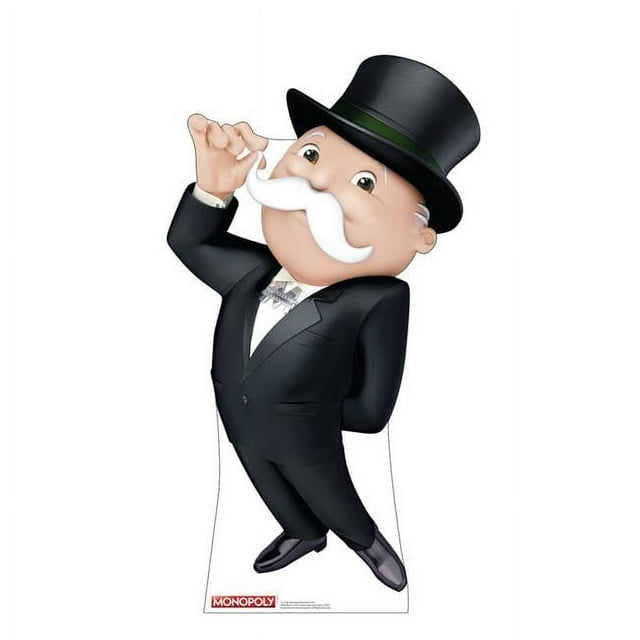 48 x 27 in. Life-Size Cardboard Cutout of Mr. Monopoly Moustache Twirl
