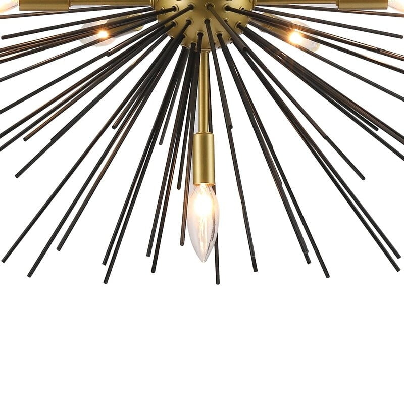 4modernhome Maxax 7-Light Sputnik Sphere Chandelier with Wrought Iron Accents Brass Gold Brushed Over 60 Inches Brass Under 12 Inches
