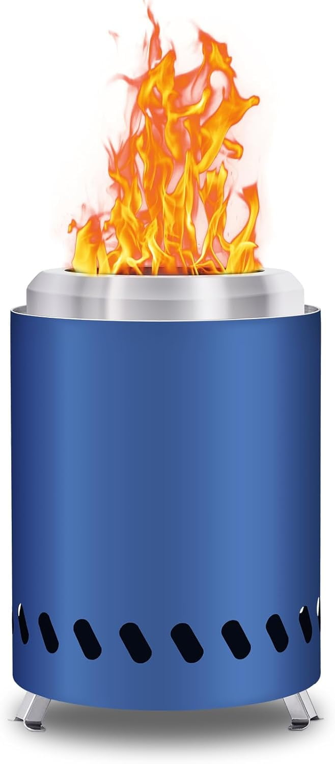 5.5inch Mini Fire Pit for Table, Small Tabletop Fire Pit , Outdoor Fire Pit Tabletop with Carry Bag,Stainless Steel, Blue
