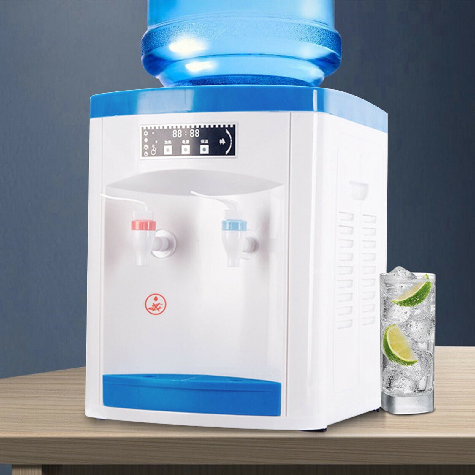 5 Gallon Top Loading Countertop Water Cooler Dispenser, Electric Hot and Cold Water Cooler Dispenser, Water Countertop Dispenser Top Loading, Blue