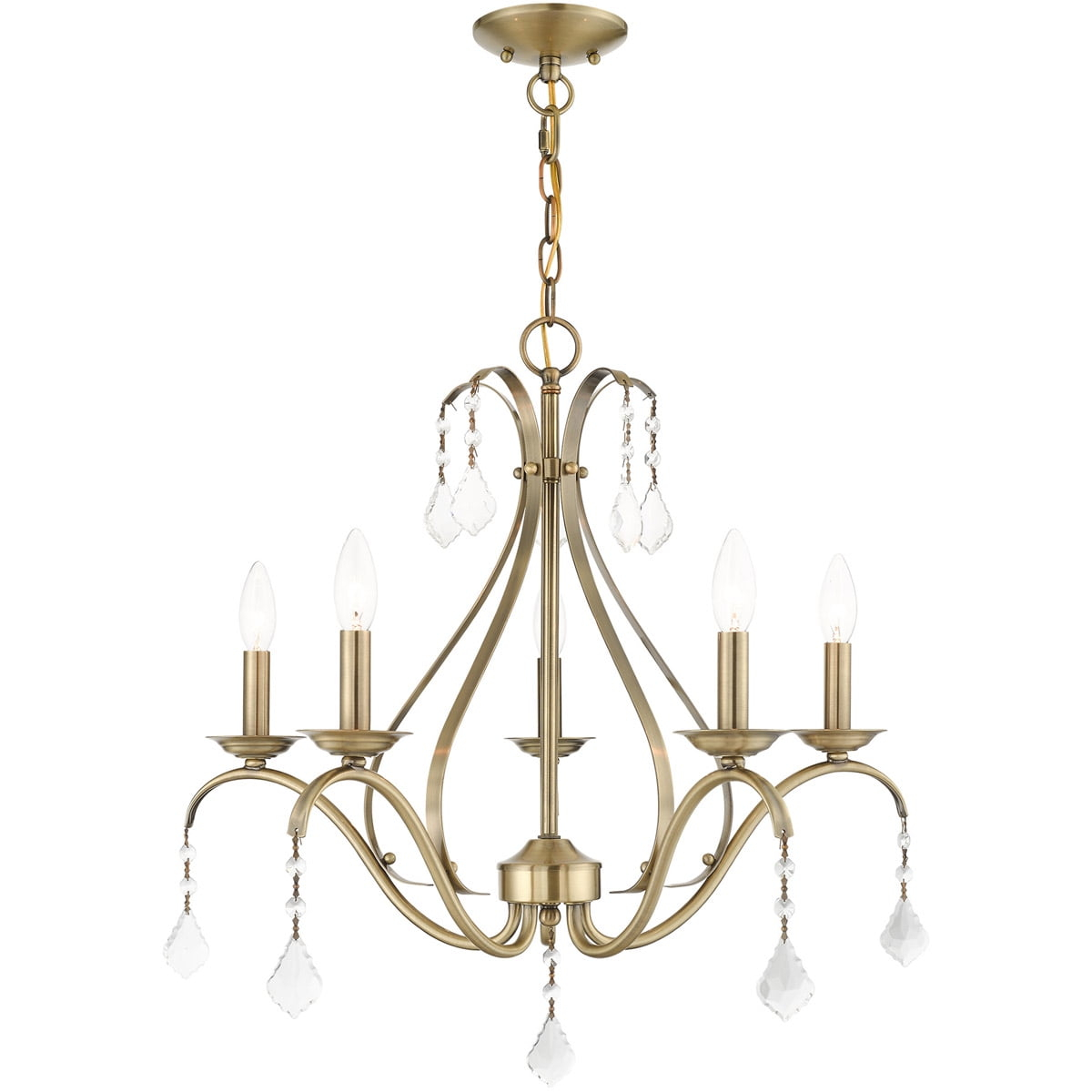 Livex Lighting Caterina 5 - Light Chandelier in  Antique Brass