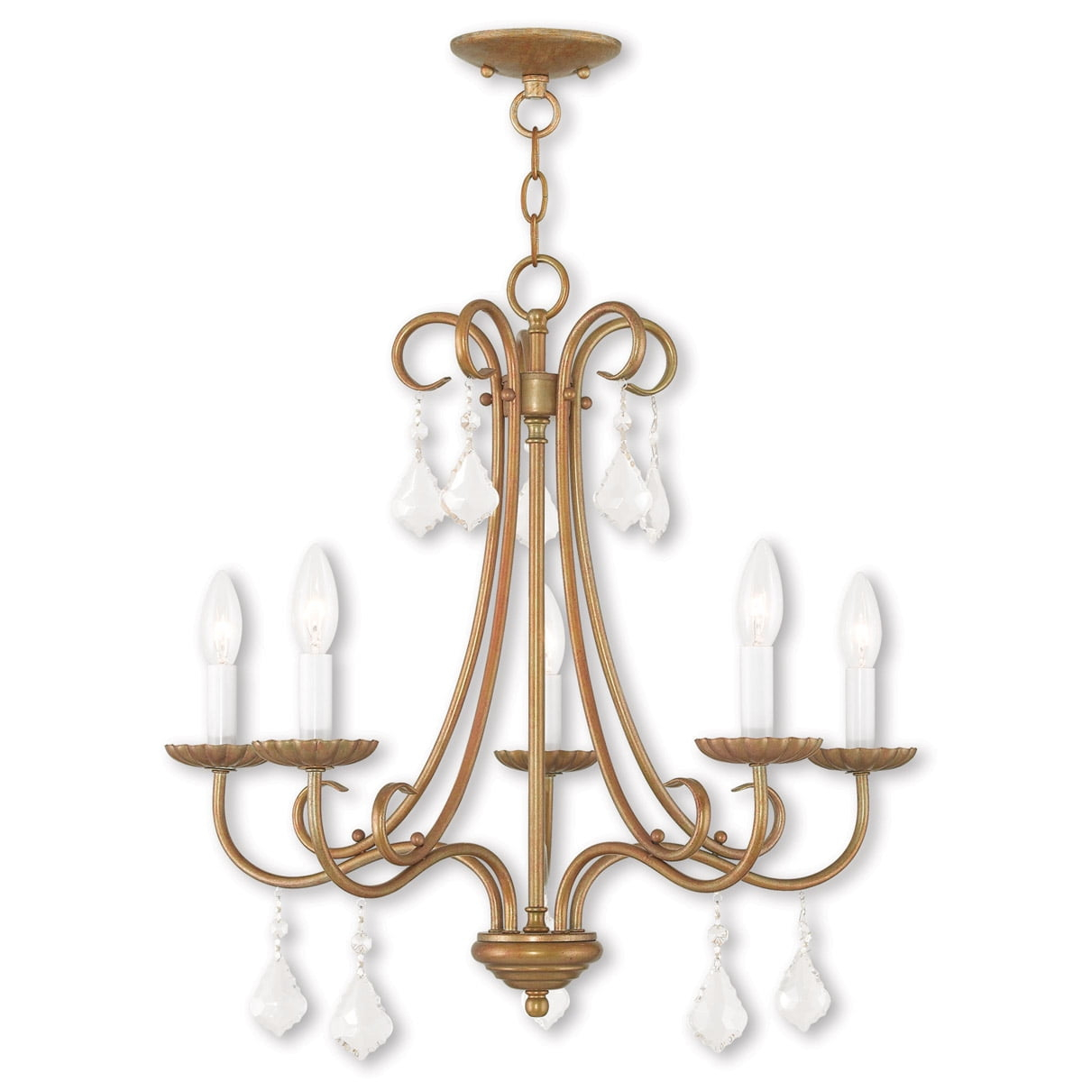 Livex Lighting Daphne 5 - Light Chandelier in  Antique Gold Leaf
