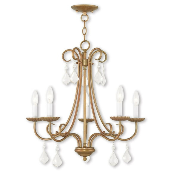 Livex Lighting Daphne 5 - Light Chandelier in  Antique Gold Leaf