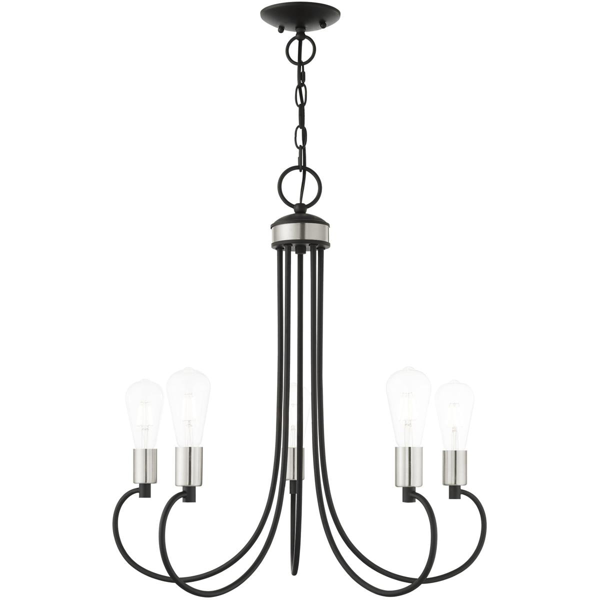 Livex Lighting Bari 5 - Light Chandelier in  Black
