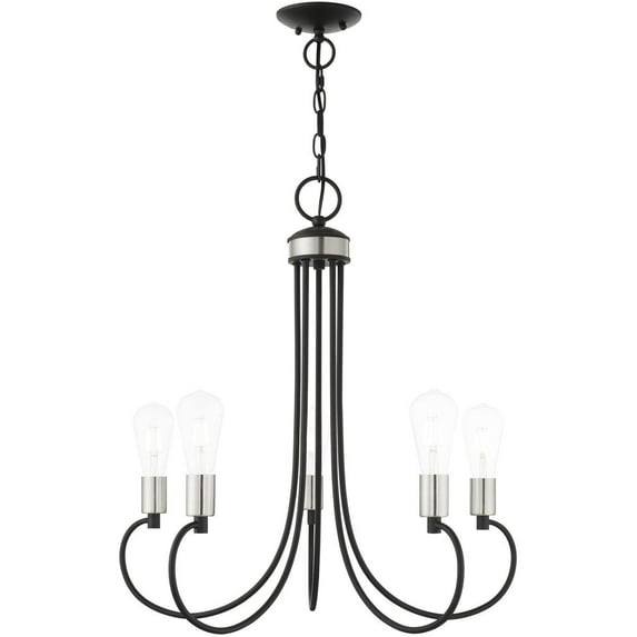 Livex Lighting Bari 5 - Light Chandelier in  Black