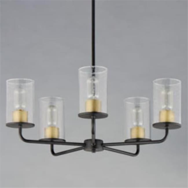 Maxim Lighting - Sleek - 5 Light Chandelier-Antique Brass/Black Finish