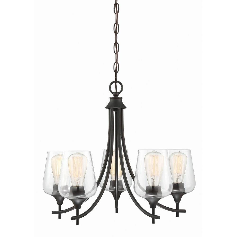 5 Light Chandelier-Transitional Style with Contemporary and Bohemian Inspirations-18.5 inches Tall By 23 inches Wide-English Bronze Finish Bailey