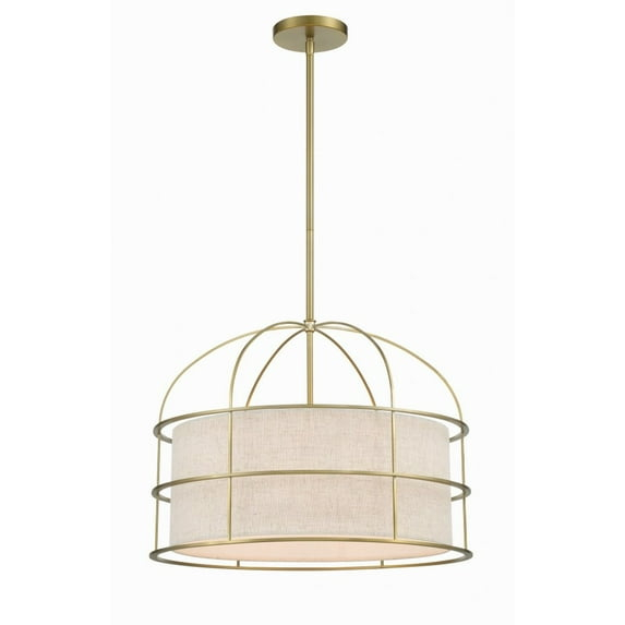 2155-695-Minka Lavery-Gateway Park - 5 Light Convertible Pendant-15 Inches Tall and 20 Inches Wide-Soft Brass Finish