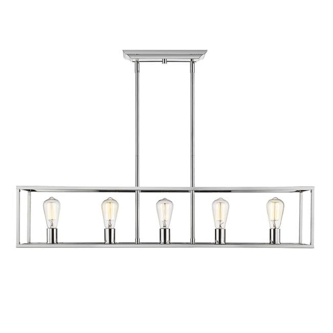 Golden Lighting Wesson 5-Light Linear Pendant in Chrome