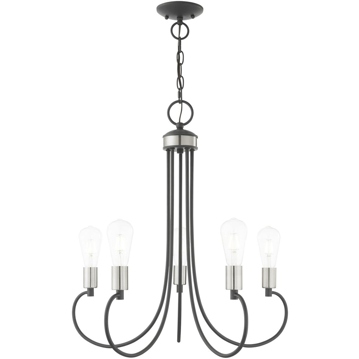 Livex Lighting Bari 5 - Light Chandelier in  Scandinavian Gray
