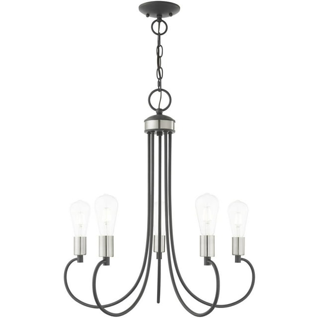 Livex Lighting Bari 5 - Light Chandelier in  Scandinavian Gray